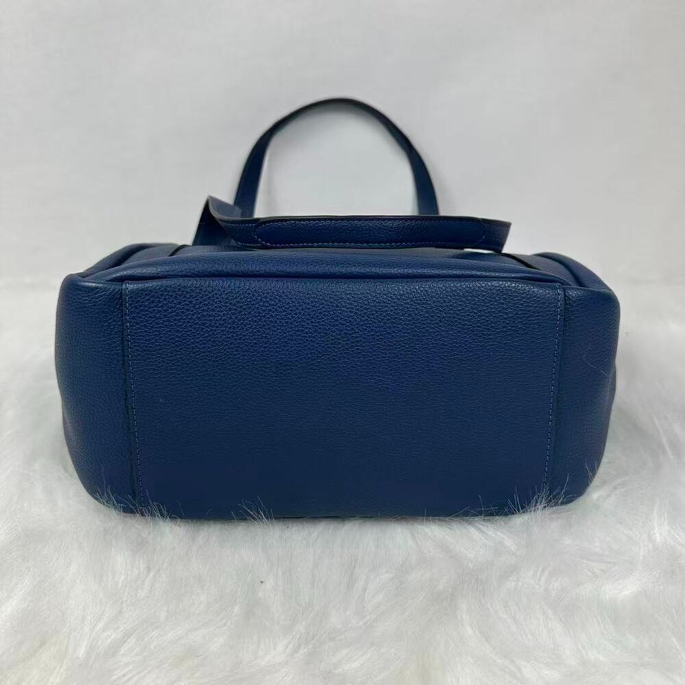 Coach Hadley Turnlock Tote Bag In Leather/Gold/Deep Blue CAL17 NWT - Picture 7 of 9